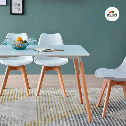 Imagen 2 de 5 de Juego De Comedor Mesa 140x80 + 6 Sillas Tulip