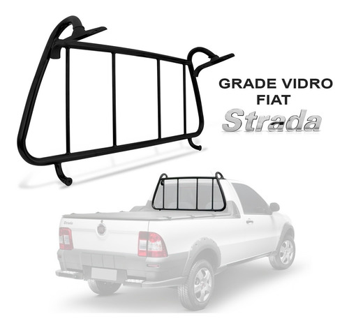 Grade Vigia Fiat Strada 2002 Proteção Vidro Traseiro