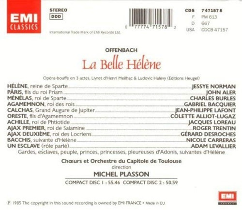 Offenbach - La Belle Helene - Norman Aler Plasson - 2 Cds.
