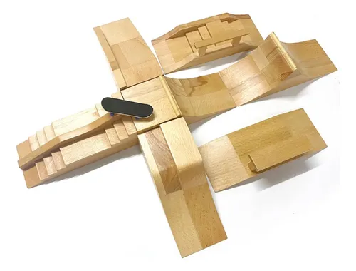 Rampa De Madera Para Fingerboard – Obstáculo Multifuncional Estilo E, Ideal Para Trucos Y Creatividad