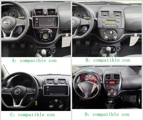 Para Nissan March Versa V-drive Nota Android Estéreo Carplay Negro