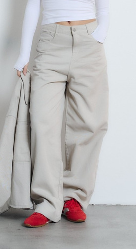 Pantalón Mujer Maitry Jeans Balloon Ceni Gabardina Rígida