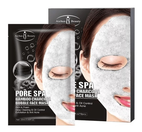 Mascarilla Facial De Burbujas Carbon Y Bamboo Pack 10 Unid