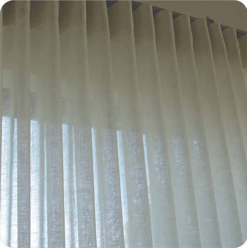 Cortina Gaze De Linho 7m X 2,80 - Para Trilho Suíço Max Cor Off-white