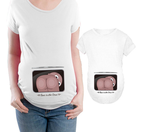 Blusa De Maternidad De Manga Corta Para Mujer Con Estampado