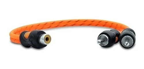 Imagem 2 de 3 de Cabo Y Rca Kx3 Flexível 2 Machos 1 Fêmea 4mm 30cm Laranja