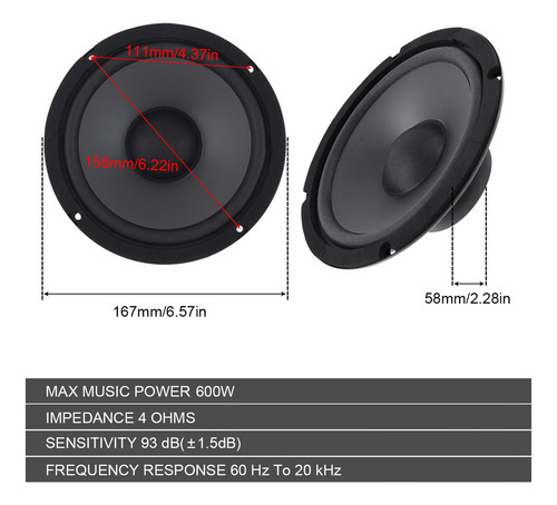 Bocina Estéreo Subwoofer De 2 Vías Con Calidad De Sonido 6.5