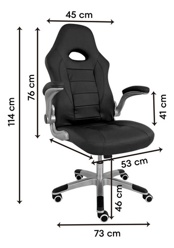 Silla De Escritorio Utc580l Gamer Ergonómica Negra Con Tapizado De Cuero Sintético
