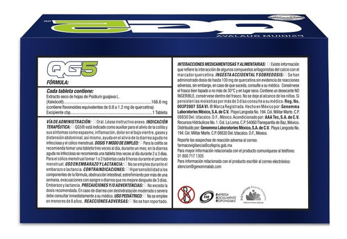 Qg5 Auxiliar Para El Alivio De La Colitis Dolor 10 Tabletas