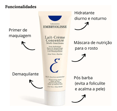 Creme Hidratante Leite Primer Todos Os Tipos De Pele 75ml Todo Tipo De Pele Dia/noite