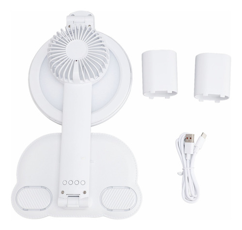 Ventilador Led De Escritorio, Portalápices, Plegable, Con At