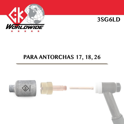 Imagen 3 de 3 de Ck Super Cup | - Copa Nitruro De Silicio Para Tig Gas Lens