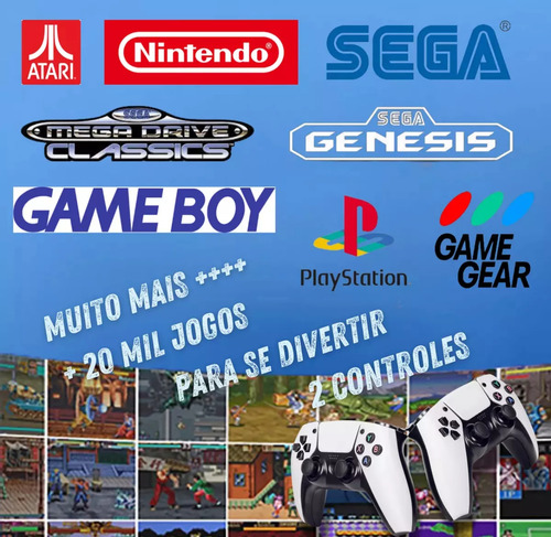 Fone M15 Game Stick Portátil Retro 2 Controles 20 Mil Jogos
