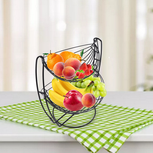 Cesta De Frutas Tipo Hamaca De 2 Niveles, Cesta Circular De