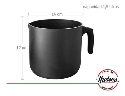 Imagen 2 de 9 de Jarro Hervidor Antiadherente Induccion Hudson 14 Cm Black
