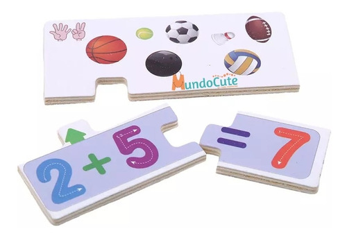Imagen 5 de 5 de Rompecabezas Sumas Caja Didáctica Abc Y Juego Matemáticas