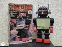 Comprar Robot Saturn Vintage Años 80's En Caja Completo De Colección Robot Saturn Vintage Negro
