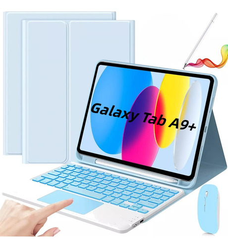 Funda Mouse+teclado Con Ñ+lápiz Para Galaxy Tab A9+ Plus 11