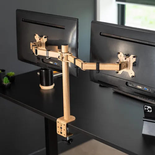 Soporte De Escritorio Para Doble Monitor Vivo Stand-v002-wd