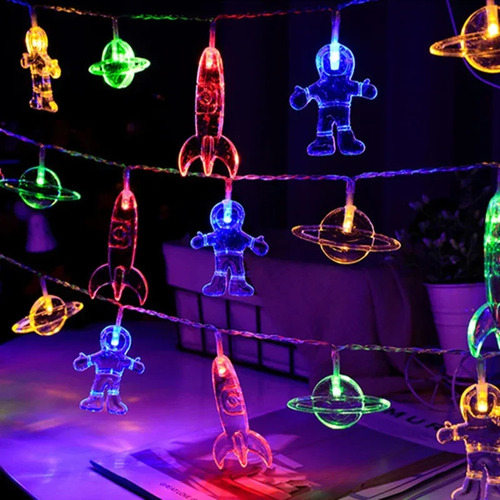 Nueva Batería Astronaut Rocket Planet Fairy Light Garl De 10