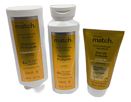 Kit Match Nutrição Profunda( Shampoo Condicionador E Leave-i