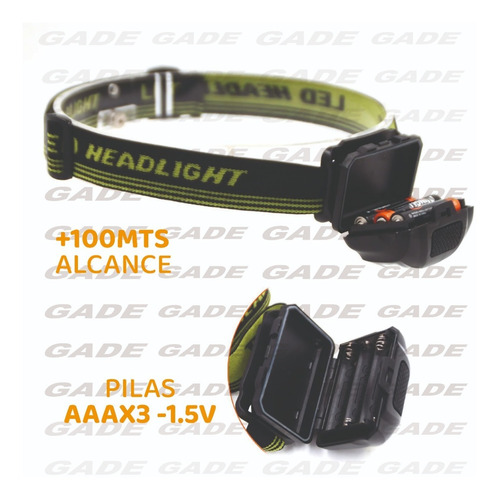 Linterna Vincha Minero 1 Led Cob 3w Led Alta Potencia Jieli