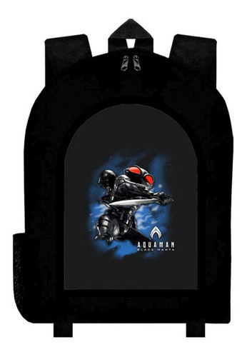 Mochila Aquaman Negra Adulto / Escolar C35