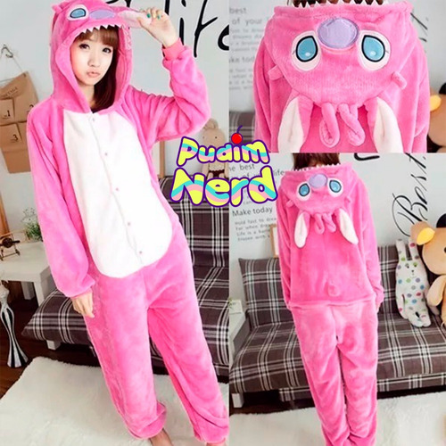 Stitch Rosa Pijama Macacão Kigurumi - Pronta Entrega