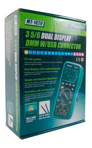 Multimetro Digital Profesional Proskit Mt1820 Conecta A Pc