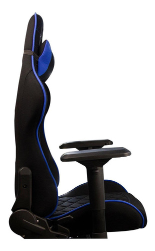 Imagen 3 de 3 de Silla de escritorio Xzeal XZ25 gamer ergonómica negra y azul con tapizado de tela