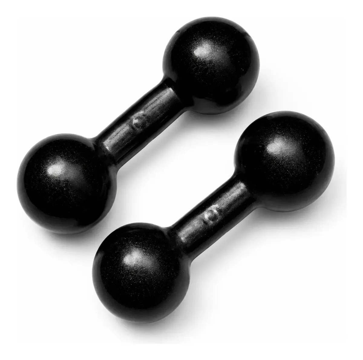 Par Halter Emborrachado Bola 6kg Haliv Preto Musculação Preto
