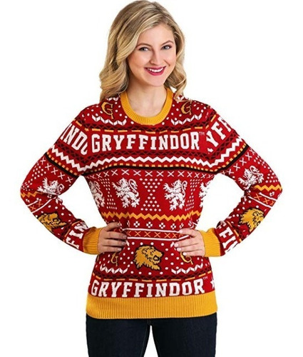 Harry Potter Gryffindor Sweater Sueter Rojo De Mujer Dama