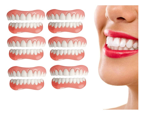 6×set De Prótesis Profesionales Silicona Brillante Dentes A