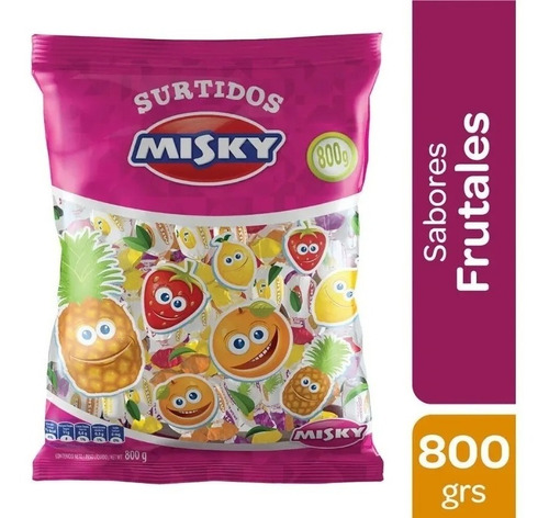 Caramelos Masticables Misky Frutales X 800 Gr 