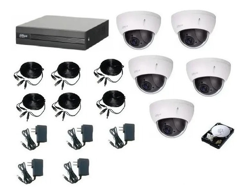 Kit 5 Camaras Mini Domo Ptz Dahua Sd22204igc 2mp 4x Dvr 8ch