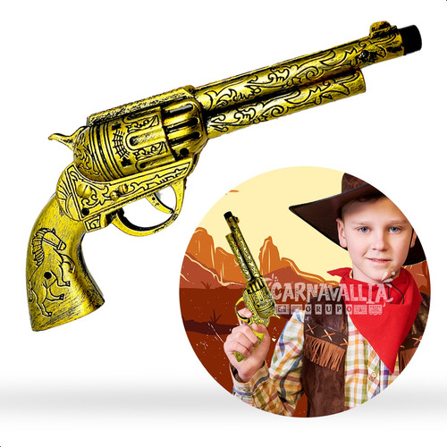 Pistola Vaquero Charro Arma Sonido Accesorio Halloween Disfr