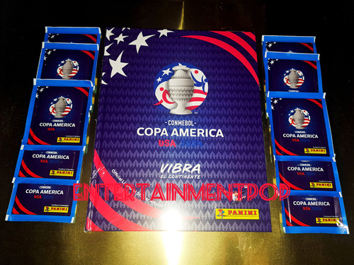 Álbum Tapa Dura Limitado + 150 Sobres Copa America Usa 2024