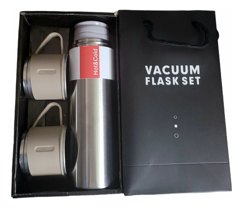 Termo De Acero Inoxidable De 500 Ml Con 2 Tazas Para Servir