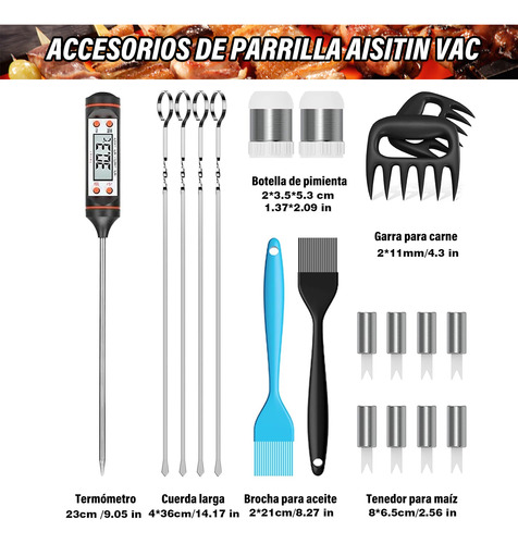 Kit Utensilios Parrillas Barbecue De Acero Inoxidable 25pcs