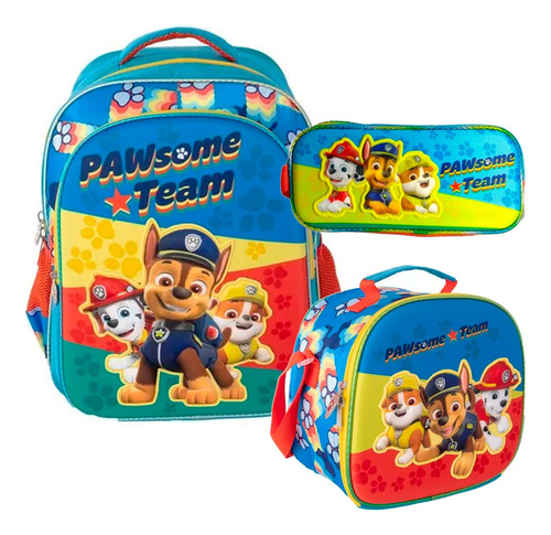 Lapicera + Mochila + Lonchera Paw Patrol Primaria Kit