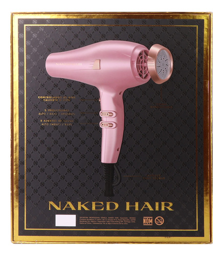 Secadora De Cabello Profesional Turbo 1800w Naked Hair