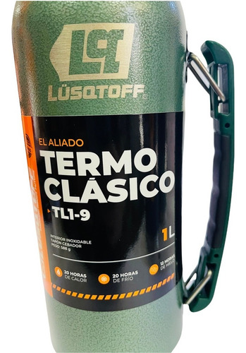 Imagen 2 de 7 de Termo Acero Inoxidable Lusqtoff 1 Litro Frio/calor Verde