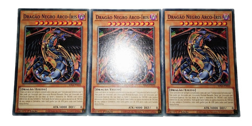 Yu-gi-oh! 3x Dragão Negro Arco Iris Sdsa-pt010