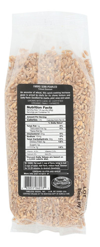 Farro Orgánico Semipearled 454 Gramos