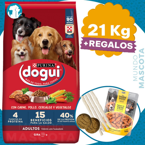 Comida Perro Dogui Vegatales 21 Kg + Regalo + Envío Gratis