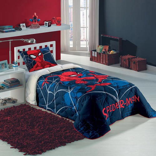 Edredom + Fronha Infantil Homem Aranha Spider Man Lepper