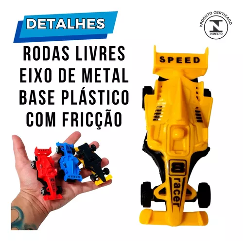 Kit 4 Carrinho Corrida Fórmula 1 Plástico Brinquedo Super F1