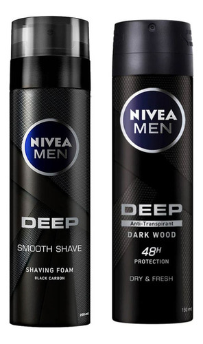 Espuma De Afeitar Nivea Deep + Deo Nivea Deep Spray 150ml