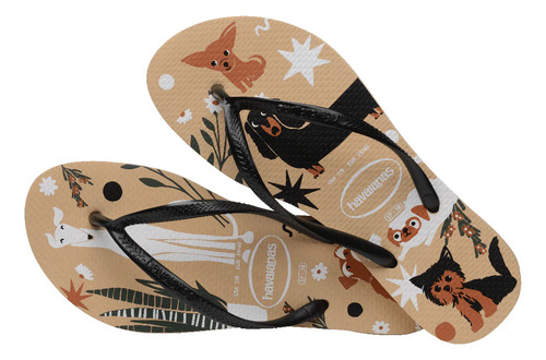 Chinelo Havaianas Slim Pets Cachorrinhos Bege