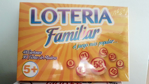 Juego Loteria Familiar 48 Cartones Y 90 Fichas / Diverti